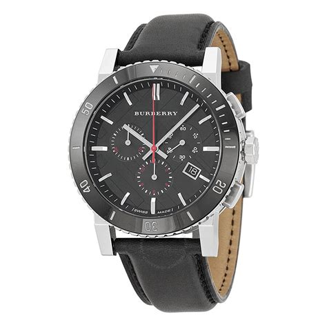 bu9382 burberry watch|Burberry Black Dial Chronograph Black Leather Men's .